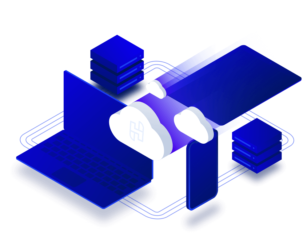 Connected devices exchanging data through the cloud