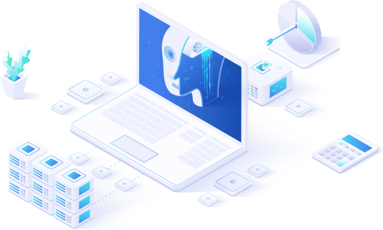 Connected laptop, servers and digital services
